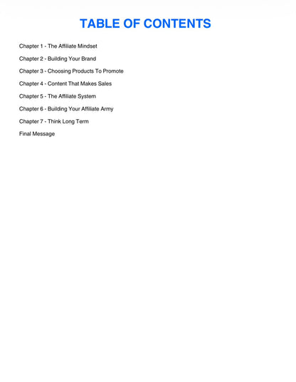 AI Affiliate Blueprint - Hand Book